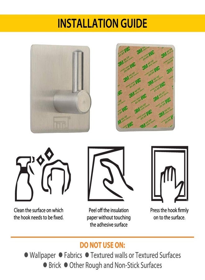 BTL Self Adhesive Hooks for Wall, 12Kg Load Capacity, Stainless Steel 304 Wall Hangers, Waterproof Rustproof Oilproof for Kitchen, Bathroom, Doors, Office - BHK-7 - Image 5